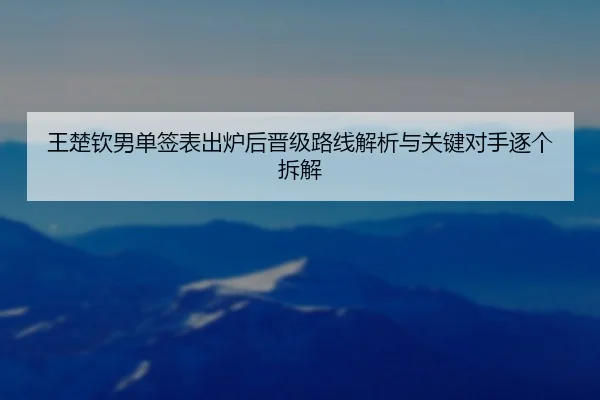 王楚钦男单签表出炉后晋级路线解析与关键对手逐个拆解